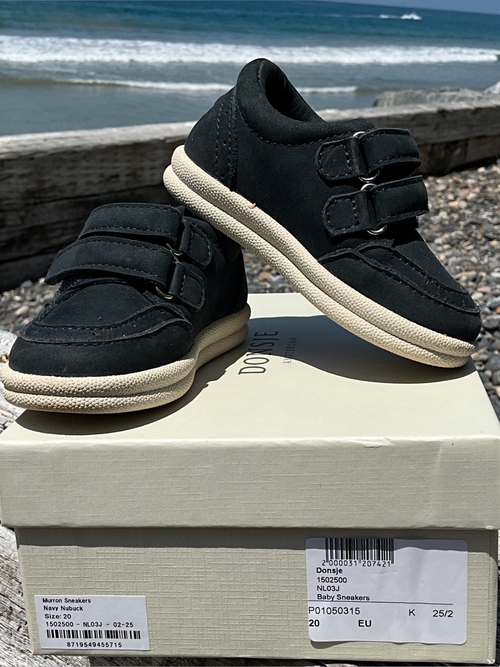 Donsje Baby Murron Velcro Sneakers Blue Nubuck Leather in box Sz 5 EU 20 $109